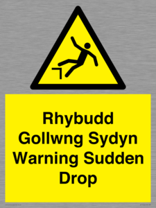 Rhybudd Gollwng Sydyn Warning Sudden Drop